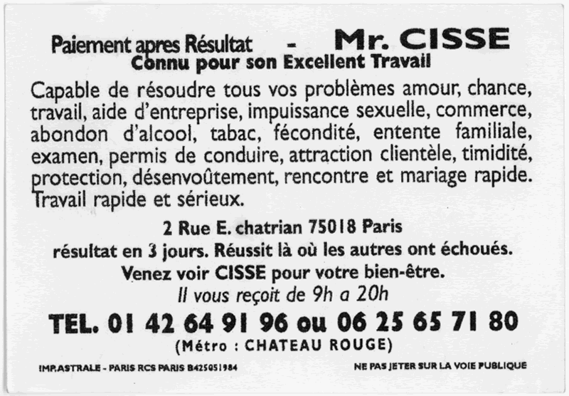 Cliquez pour voir la fiche dtaille de CISSE