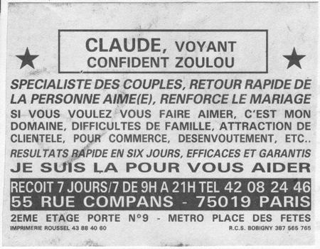 Cliquez pour voir la fiche dtaille de CLAUDE