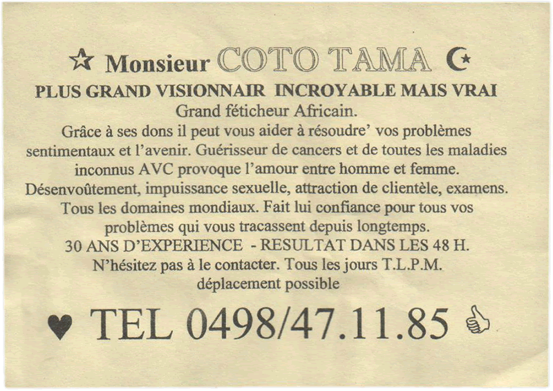 Monsieur COTO TAMA, Belgique