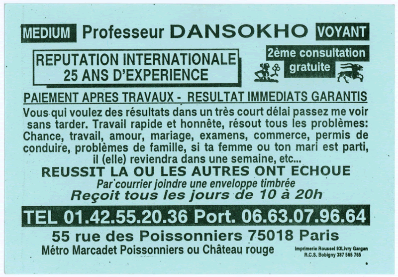Professeur DANSOKHO, Paris
