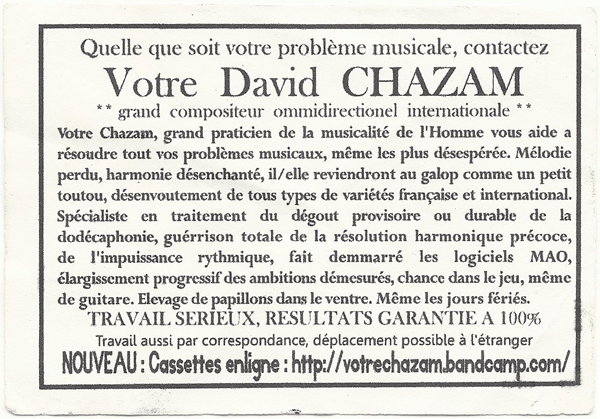 David CHAZAM, Belgique
