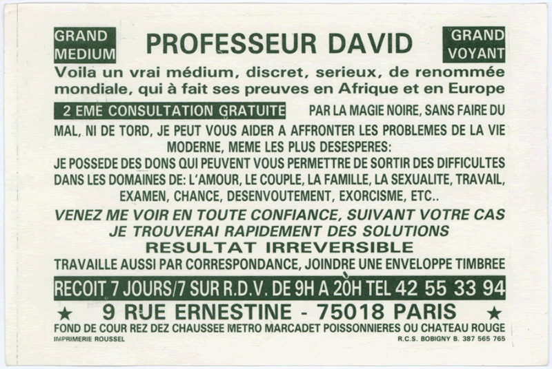 Professeur DAVID, Paris