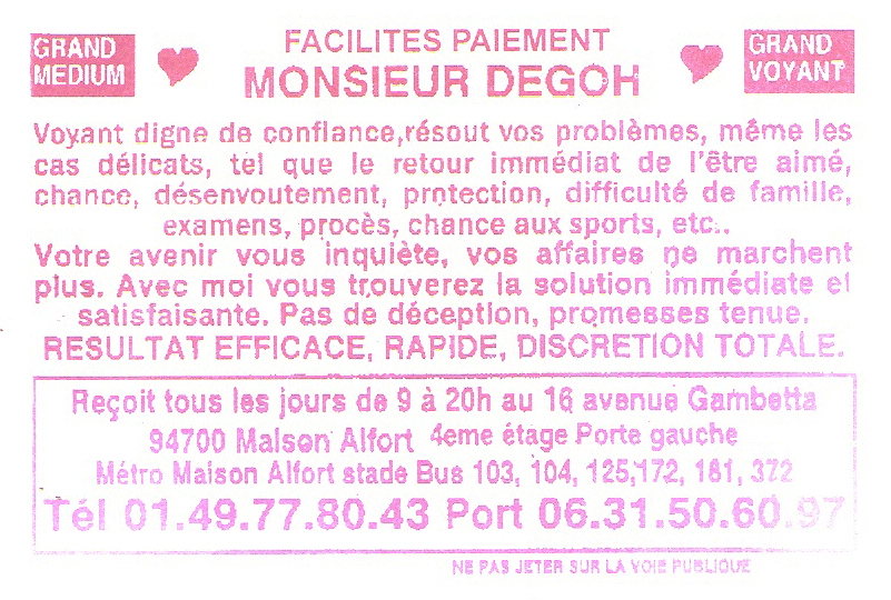 Cliquez pour voir la fiche détaillée de DEGOH