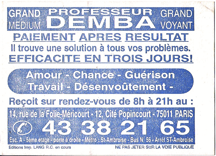 Professeur DEMBA, Paris