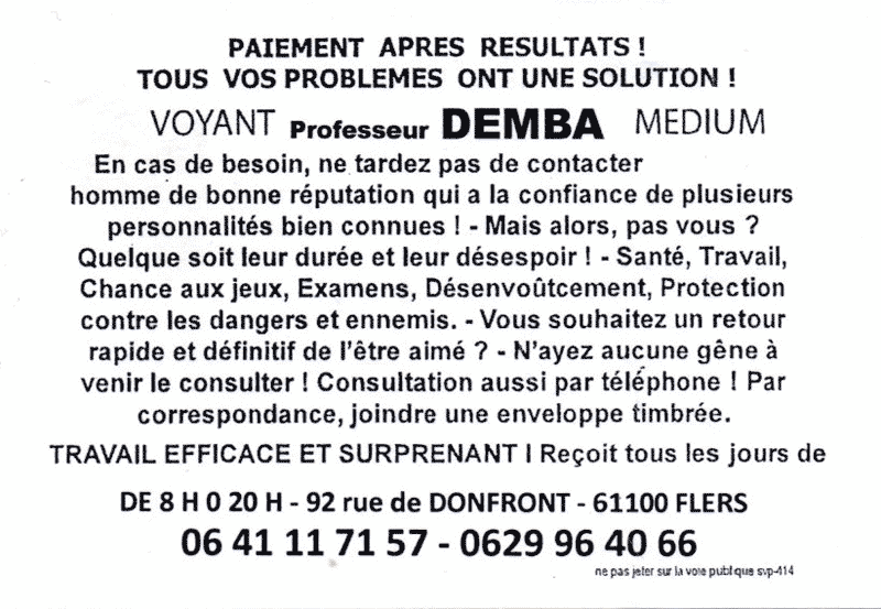 Professeur DEMBA, Orne