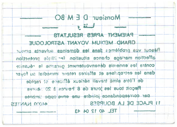 Monsieur DEMBO, Loire Atlantique