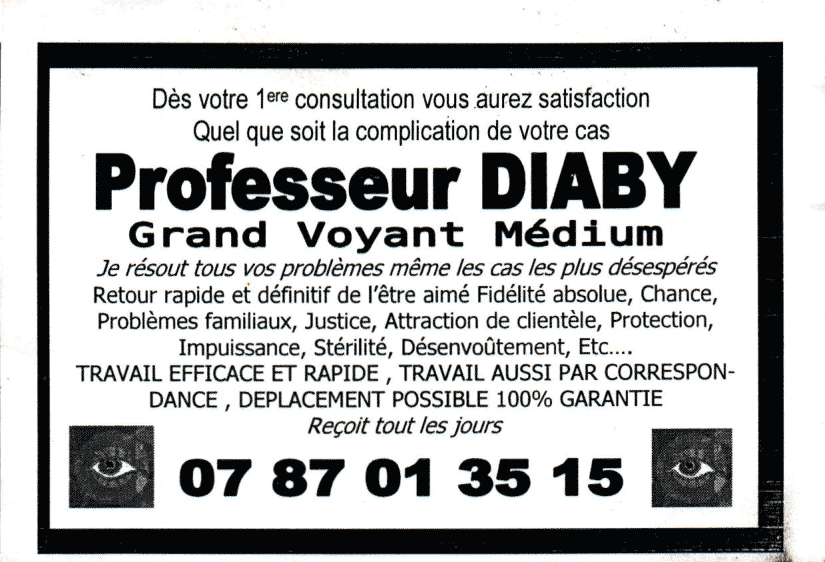 Cliquez pour voir la fiche dtaille de DIABY