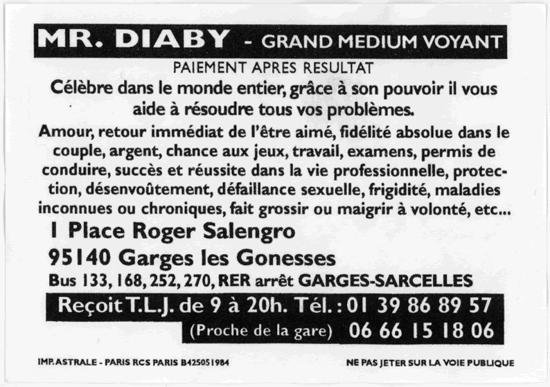 Monsieur DIABY, Val d