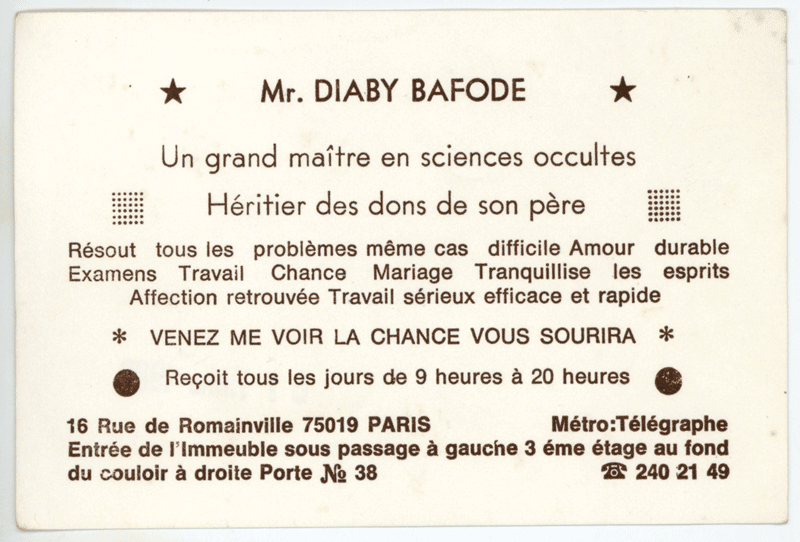 Monsieur DIABY BAFODE, Paris