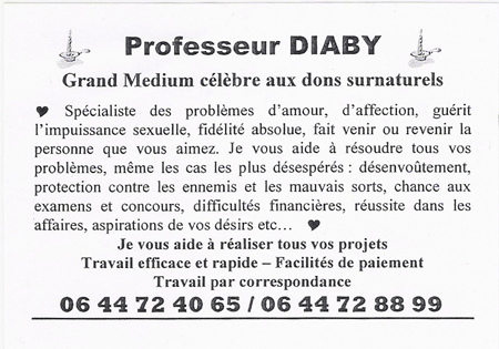 Cliquez pour voir la fiche dtaille de DIABY