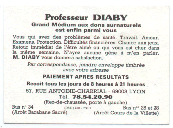 Cliquez pour voir la fiche dtaille de DIABY