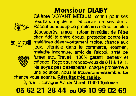 Cliquez pour voir la fiche dtaille de DIABY