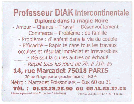 Professeur DIAK, Paris