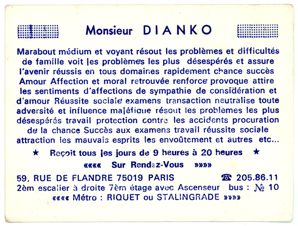 Monsieur DIANKO, Paris