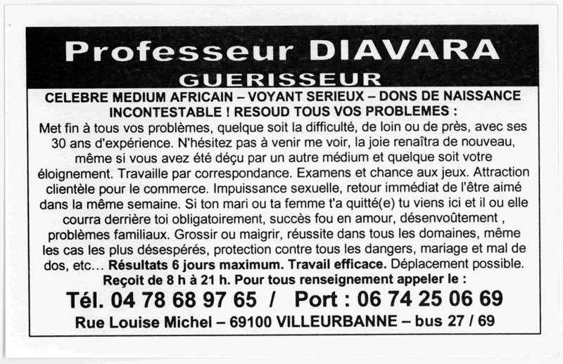 Professeur DIAVARA, Villeurbanne