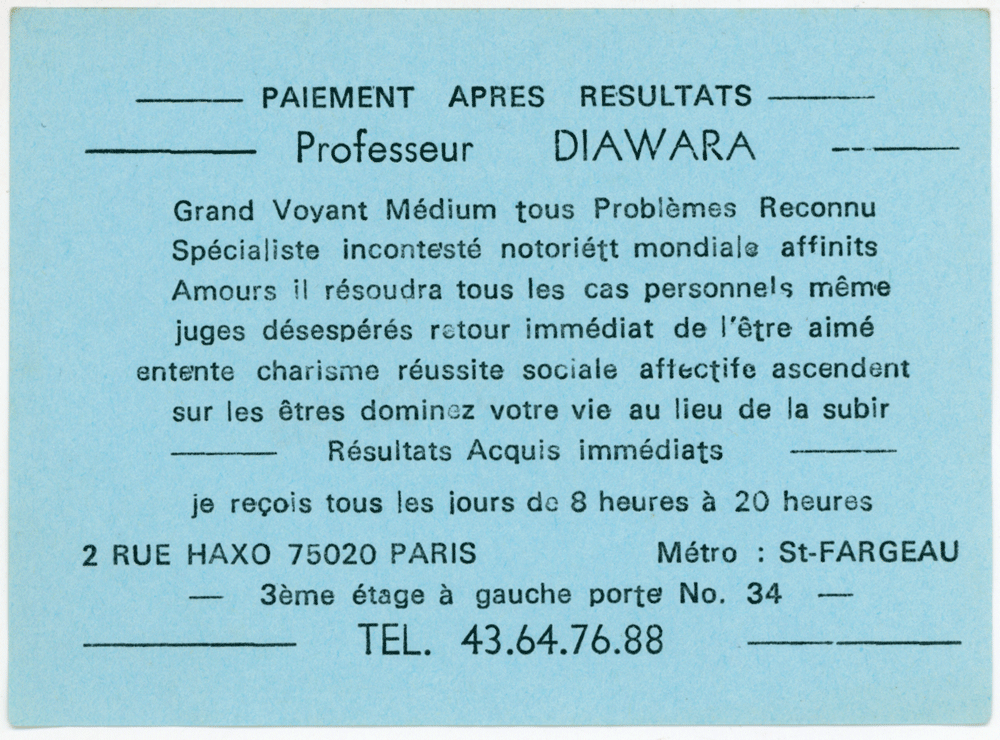 Professeur DIAWARA, Paris