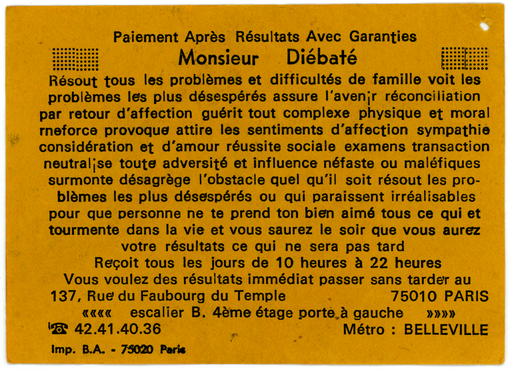 Monsieur Diébaté, Paris