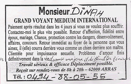 Monsieur DINAH, Belgique