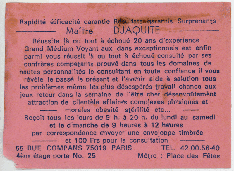 Maître DJAQUITE, Paris