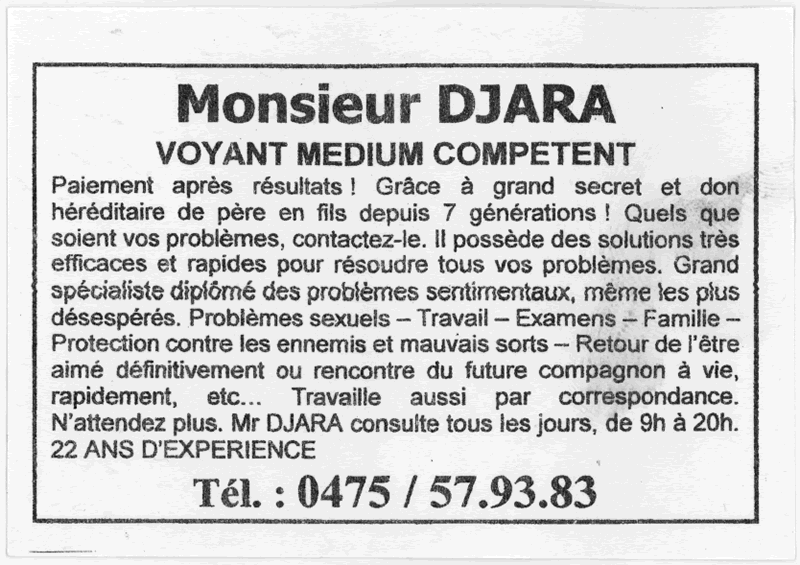 Monsieur DJARA, Belgique