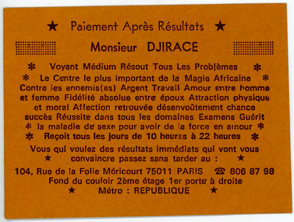 Monsieur DJIRACE, Paris