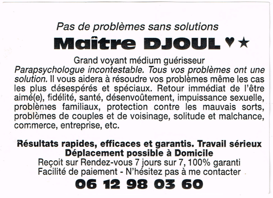 Maître DJOUL, Alpes-Maritimes