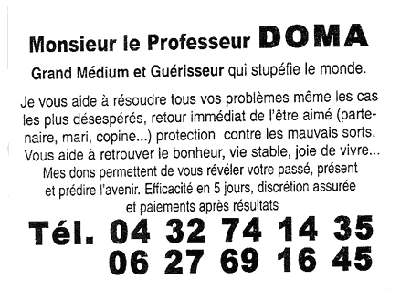 Professeur DOMA, Avignon
