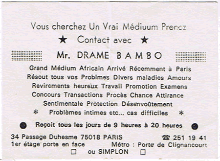 Monsieur DRAME BAMBO, Paris