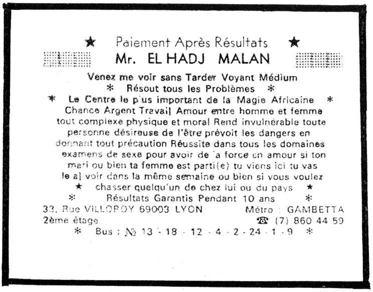 Monsieur EL HADJ MALAN, Lyon
