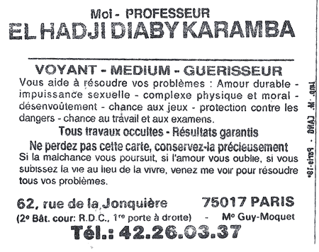 Professeur EL HADJI DIABY KARAMBA, Paris