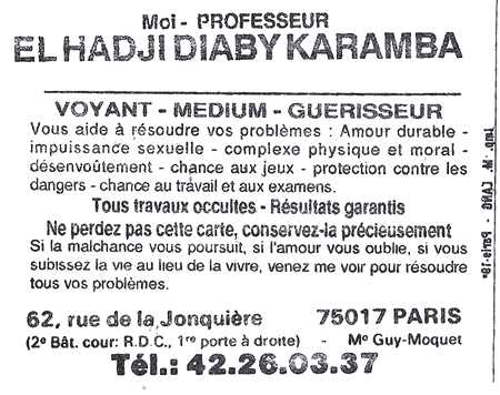 Cliquez pour voir la fiche dtaille de EL HADJI DIABY KARAMBA