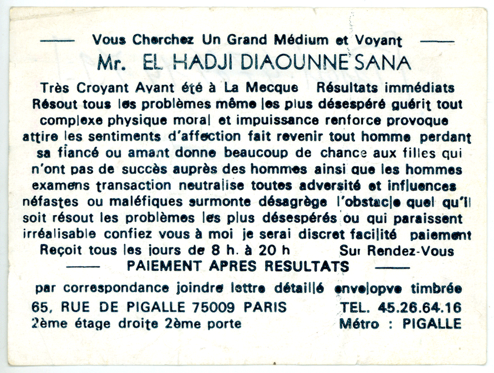 Cliquez pour voir la fiche détaillée de EL HADJI DIAOUNNE SANA