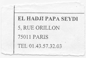 Cliquez pour voir la fiche dtaille de EL HADJI PAPA SEYDI