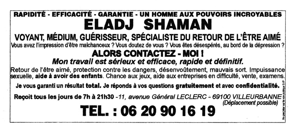 Cliquez pour voir la fiche dtaille de ELADJ SHAMAN