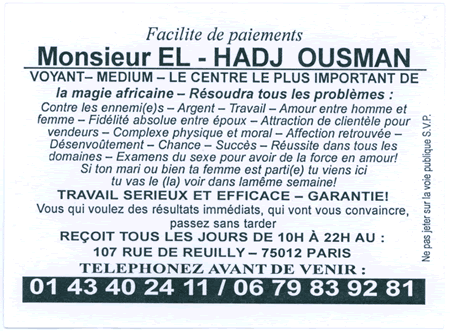 Cliquez pour voir la fiche dtaille de EL - HADJ OUSMAN