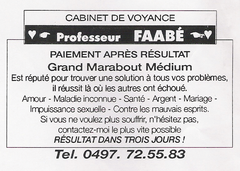 Professeur FAABE, Belgique