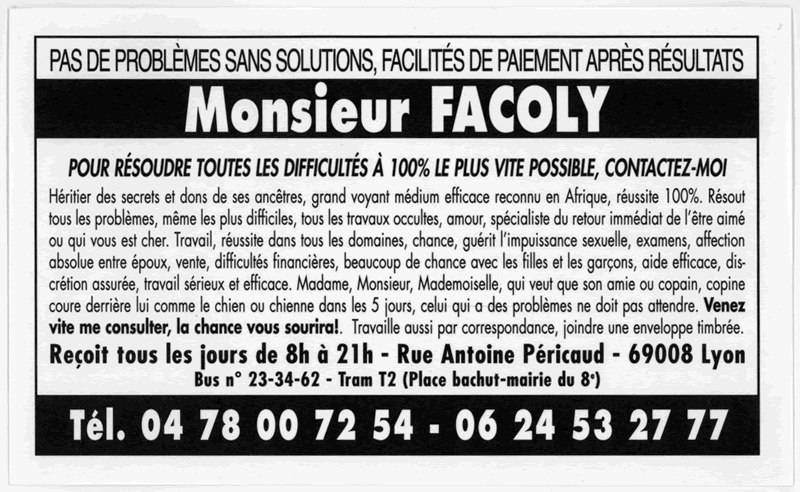 Cliquez pour voir la fiche dtaille de FACOLY