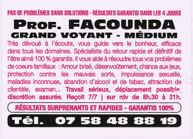 Professeur FACOUNDA, (indtermin)