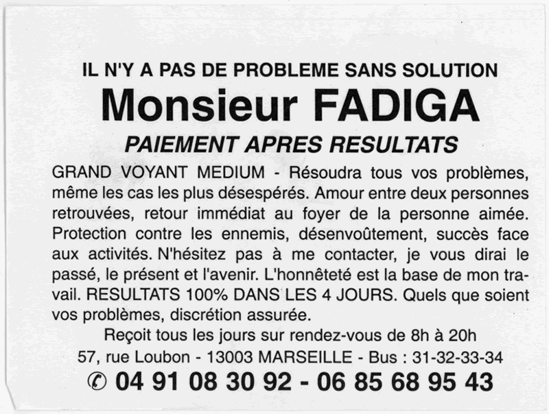 Monsieur FADIGA, Marseille