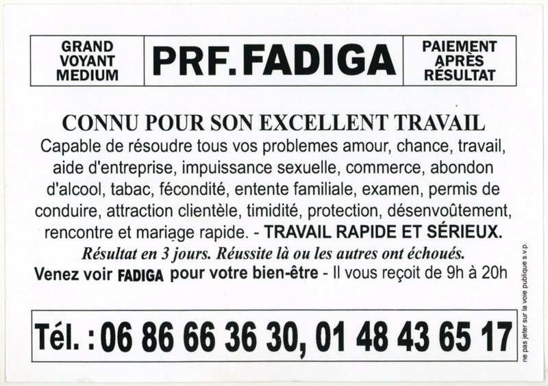 Cliquez pour voir la fiche dtaille de FADIGA