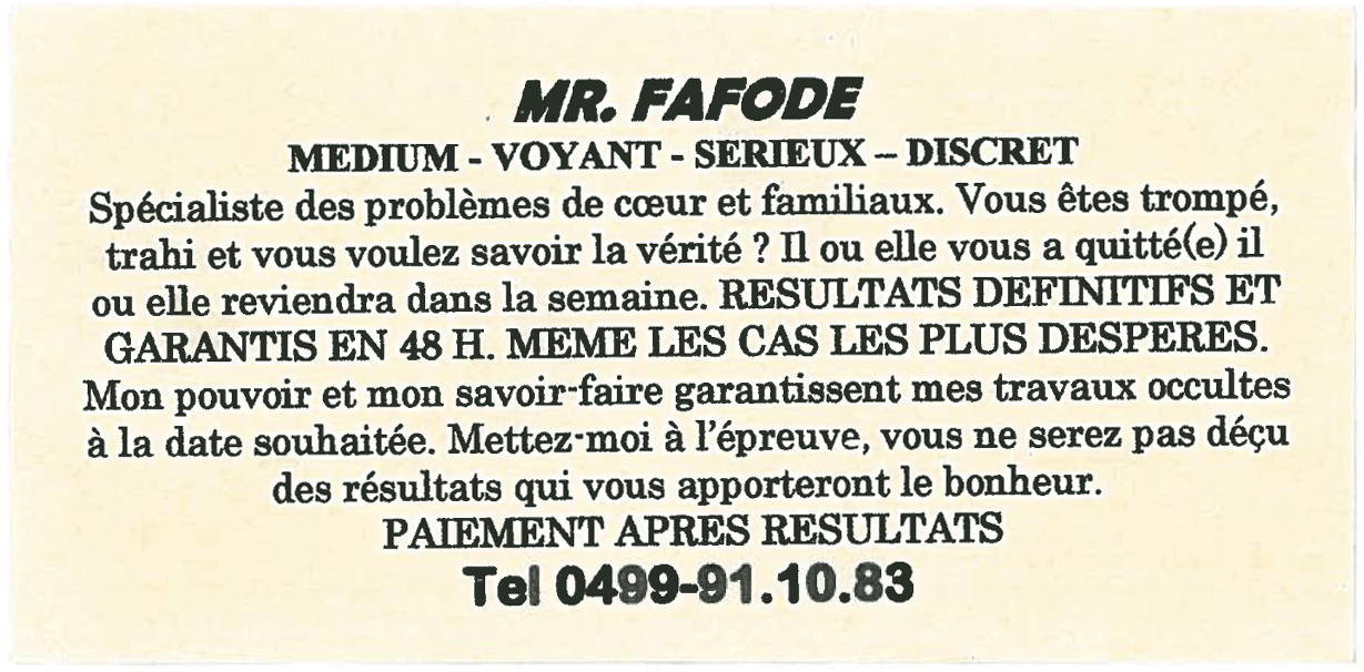 Cliquez pour voir la fiche détaillée de FAFODE