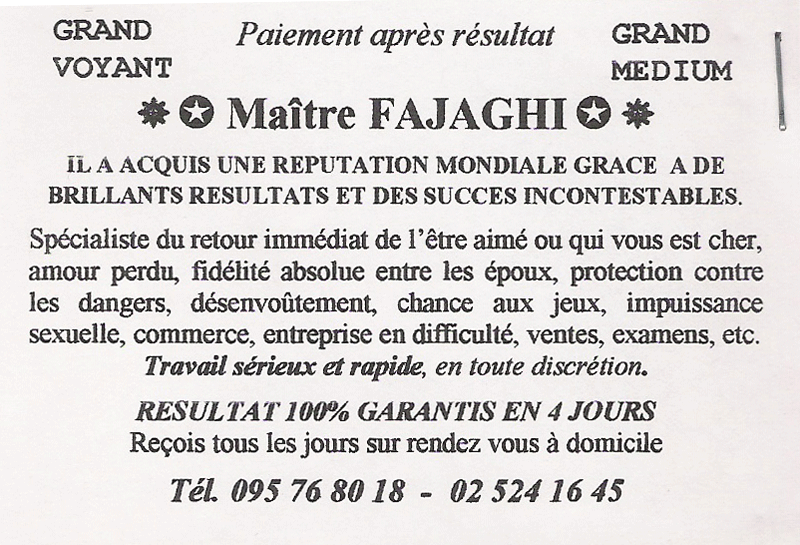 Maître FAJAGHI, Belgique