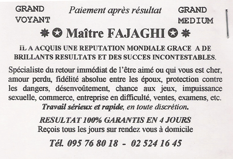 Matre FAJAGHI, Belgique