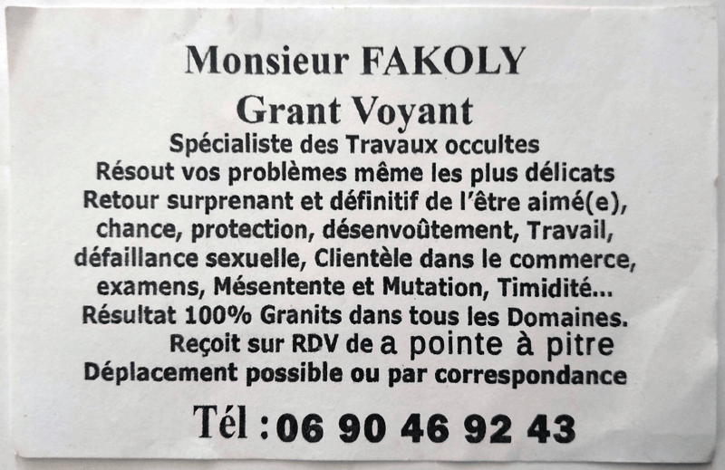 Monsieur FAKOLY, Guadeloupe