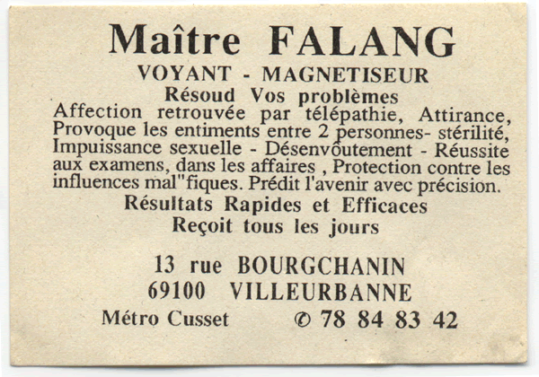 Cliquez pour voir la fiche dtaille de FALANG