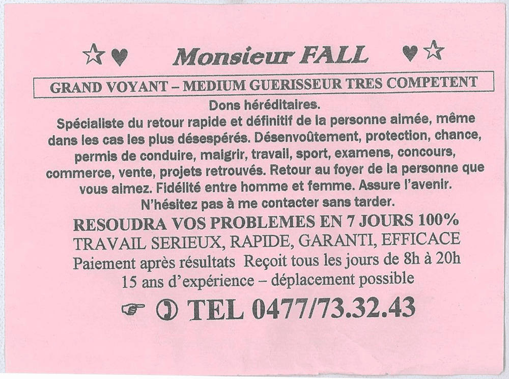 Monsieur FALL, Belgique