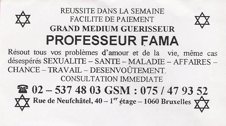 Professeur FAMA, Belgique