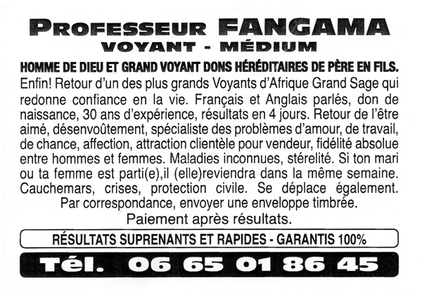 Cliquez pour voir la fiche dtaille de FANGAMA