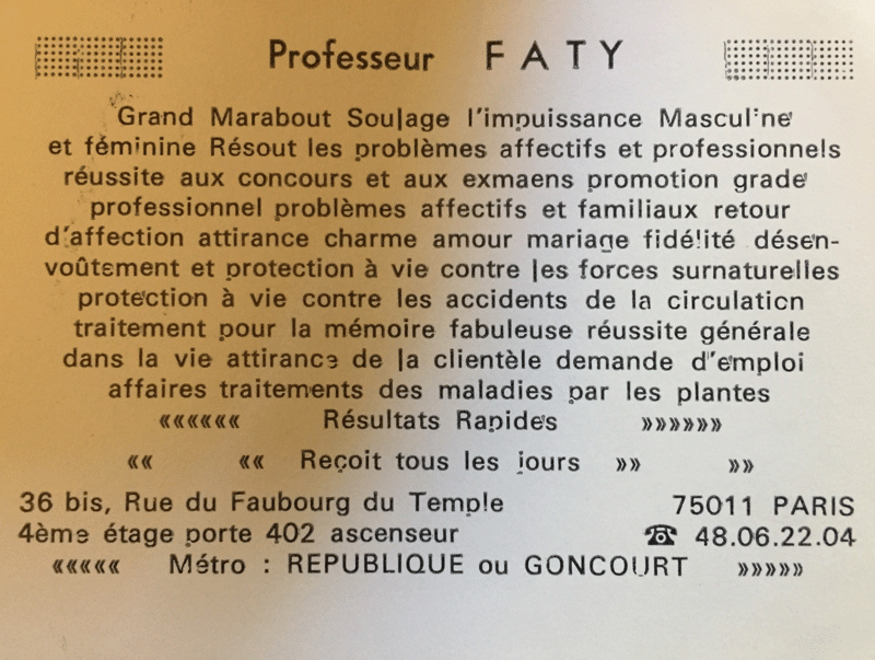 Professeur FATY, Paris
