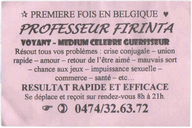 Professeur FIRINTA, Belgique